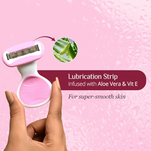 Carmesi Body Razor Mini for Women | 5-Blade Precision Shaving | Aloe Vera & Vitamin E Lubrication Strip | Travel Case Included | Smooth, Gentle Hair Removal for Sensitive Skin