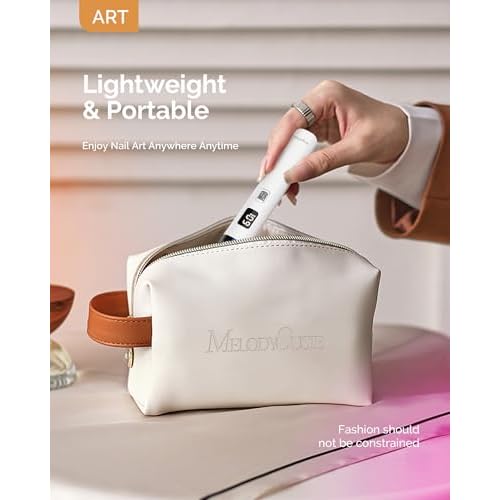 MelodySusie Rechargeable Cordless Electric Nail Drill with Handheld UV Light for Gel Nails