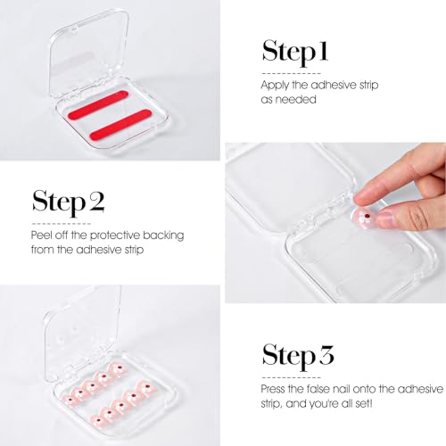 48 Sets Clear Press-On Nail Storage Boxes with Adhesive Tape