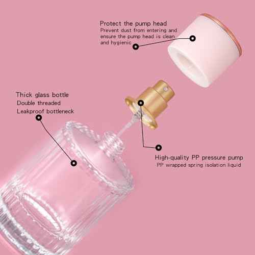 2 Pack 30ml Empty Perfume Spray Bottles, Refillable Fine Mist Atomizer Portable Travel Cologne Atomizers Fragrance Containers Sprayer for Perfume (30ML Black Cap and 30ML White Cap)