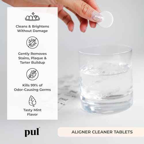 PUL Aligner Cleaner Tablets (Pack of 96) ? For Cleaning Invisalign, All Clear Aligners & Retainers ? Removes Odor, Stains, Plaque ? Cleans Dentures, Night & Mouth Guards, All Dental Removables