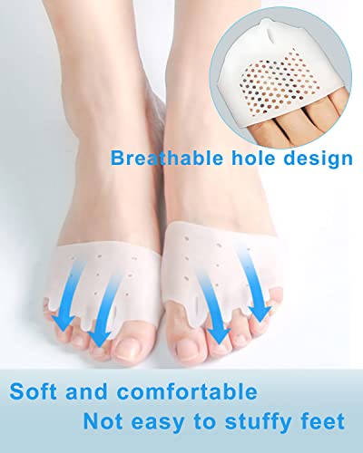 Golbylicc 4 Pairs Gel Metatarsal Pads & Toe Spacers for Bunion Relief