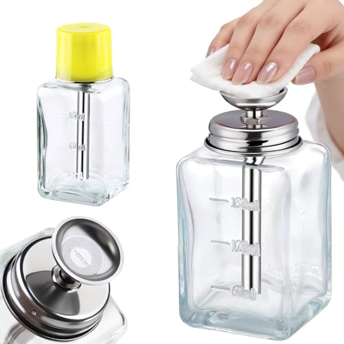 6oz Glass Push Down Pump Dispenser Bottle – Clear Refillable