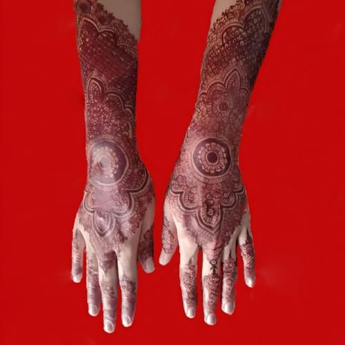 Henna Tattoo Stencils - 12 Sheet Kit with Glitter & Airbrush Templates