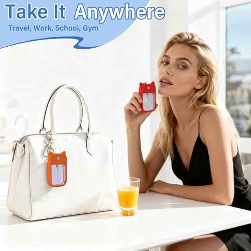 Silicone Case for Touchland Hand Sanitizer Spray 1FL OZ/30ml ? Cute Pet Ear Design with Portable Keychain(Purple + Light Blue + Yellow)