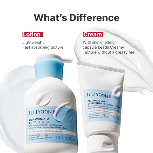 Illiyoon Ceramide Ato Nourishing Cream - 2.53 Fl Oz, Hydrating & Barrier Repair for Face & Body, Gentle for Infants, Vegan
