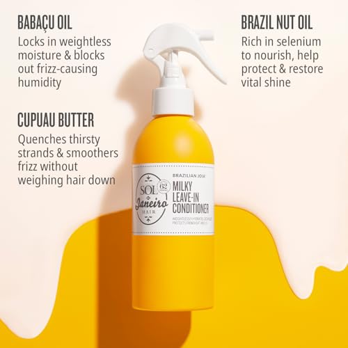 Sol de Janeiro Milky Leave-In Conditioner 7 fl oz & Brazilian Play Body Wash 13 fl oz Bundle - Cheirosa 62 Scent, Amazon Exclusive