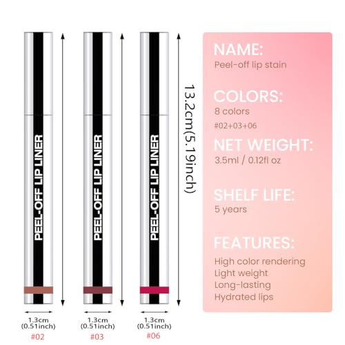 Matte Peel-Off Lip Stain - Long-Lasting Waterproof Lip Liner