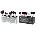 SHYFOY Silver and Black 4-Slot Makeup Brush Holder Set