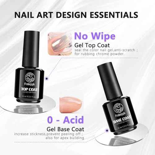 Fcozjpk Nail Dehydrator and Primer with Gel Base & Top Coat Set Cuticle Oil, 5PCS Nail Prep Kit for Acrylic and Gels Nail Polish No Wipe Gel Top Coat Manicure Bonder Liquid Nails Tech Must-have Set