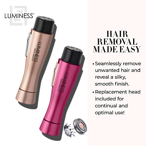 Luminess Silk & Smooth Hair Remover Device, Purple - Painless Hair Removal Without Causing Redness or Irritation - Shaver with Replacement Head Trims Face, Bikini, Arms & Underarms