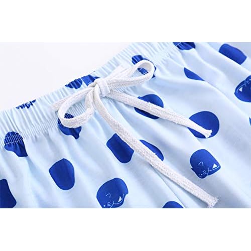 VENTELAN Women Pajamas Cute Christmas Bear Sleepwear Long Sleeve Stripes Loungewear