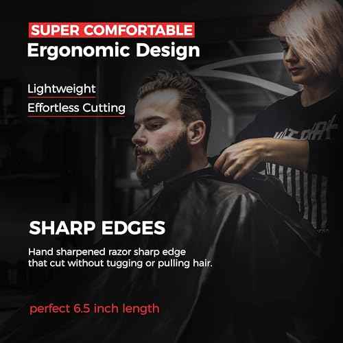 Suvorna Thinning Shears for Hair Cutting with Hair Scissors Professional | 2 pcs hair cutting scissors | 6.5" RightHand Barber Scissors for Cutting and Layering | Hair Shears for Women and Men