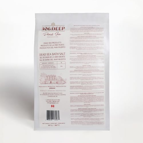 306 Deep Powder Dead Sea Salts for Soaking - 10 Kilograms of 0-1 mm 100% Dead Sea Salt Bath for Men and Women, Pure Bath Minerals with Magnesium, Zinc, Potassium for Soaks and Body Scrub