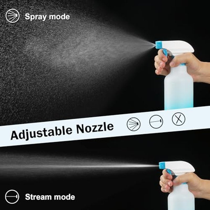 16.9oz HDPE Spray Bottles - Refillable for Cleaning & Plants (2 Pack)