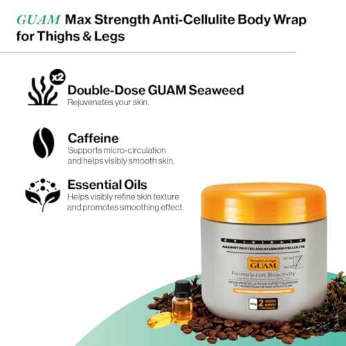 Guam Anti-Cellulite Body Wrap for Thighs & Legs - Max Strength Seaweed Mud