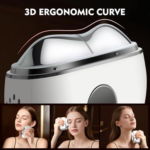 Electric Gua Sha Facial Massager with Red Light Therapy & Hot/Cold