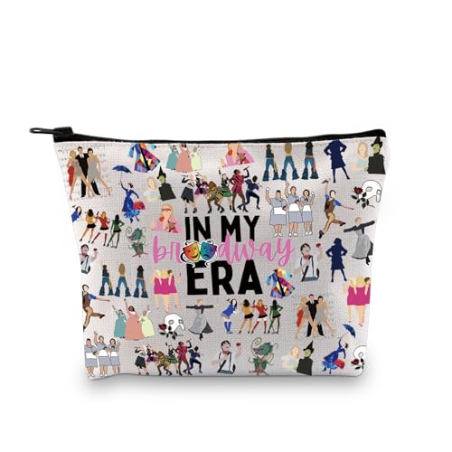 GJTIM Musical Gift Theatre Bag In My Musical Era Musical Theatre Gift Musical Zipper Pouch Makeup Bag (BWayEra Bag)