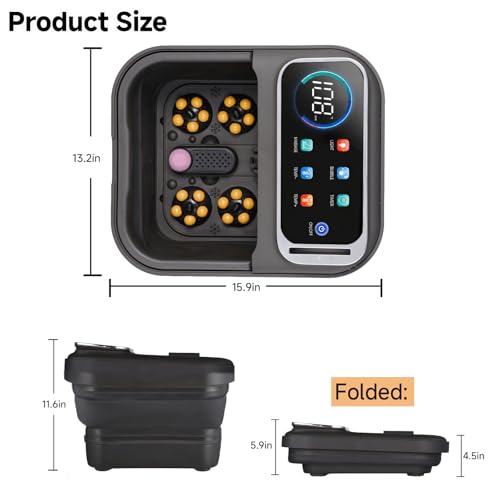AAOBOSI Collapsible Foot Bath Spa with Heat & Massage - Grey