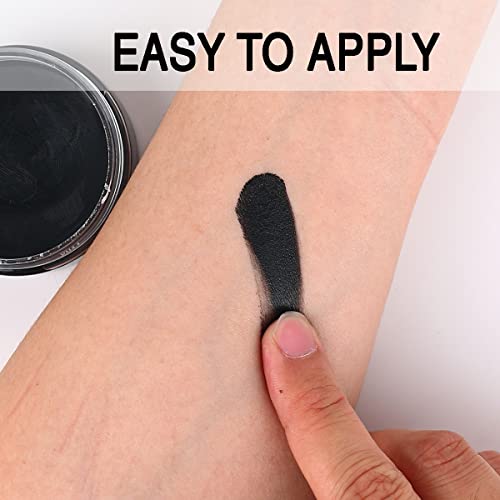 Professional Cream Face Paint Body Paint Oil Based Face painting Makeup for Kids and Adults Single Color Halloween SFX Christmas Party 30g (Black50g+White50g)