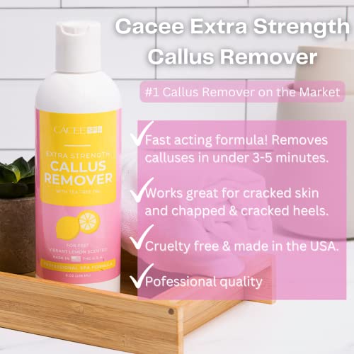 Cacee Foot Callus Remover Gel with Tea Tree Oil & Lemon Scent - 8oz