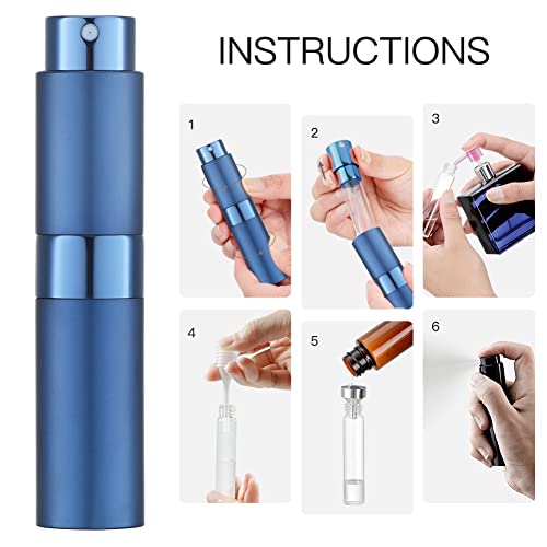 LISAPACK 8ML Refillable Perfume Spray Bottle - Portable Travel Atomizer (Blue)