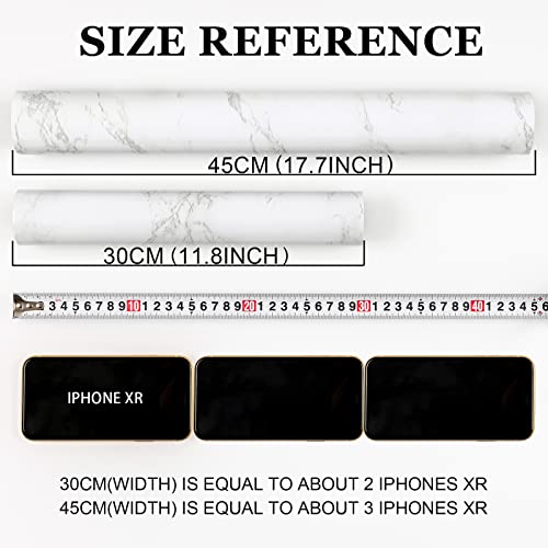 practicalWs Glossy Marble Wall Paper Granite White/Grey Kitchen Countertop Cabinet Furniture Refurbishment Thick Removable Wallpaper Peel and Stick Vinyl Roll Easy to Use 11.8"x78.7"