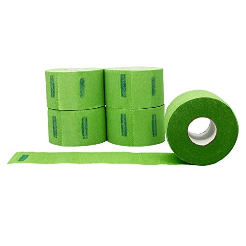 L3 - Level 3 Neck Paper - Disposable and Flexible Neck Strips - Barber and Hair Stylist Supplies - Water Resistant and Self-Adheres to Neck - Pre-Cut and Easy to Use - 5 Rolls (100each) (Green)