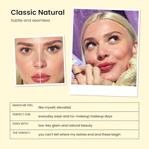 KISS imPRESS Pre-Glued Strip Lashes, Classic Natural, 2 Pairs