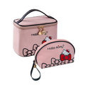 AmBealla Travel Makeup Bag Large Cosmetic Bags with Brush Holder,Pink Waterproof 2PCS Portable Cosmetic Case for Women,Toiletry Storage Bag for Skincare&Beauty Tools for Girls