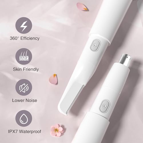 TOUCHBeauty Ear and Nose Hair Trimmer for Women-Upgraded All-in-One Facial Hair Trimmer with 11,000 RPM Powerful Motor, Rechargeable, IPX7 Waterproof, Easy to Clean, for Face Ear Nose and Eyebrow