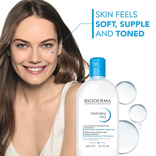 Bioderma Hydrabio H2O Micellar Water Cleansing and Make-Up Removing for Dehydrated Sensitive Skin, 33.4 Fl Oz