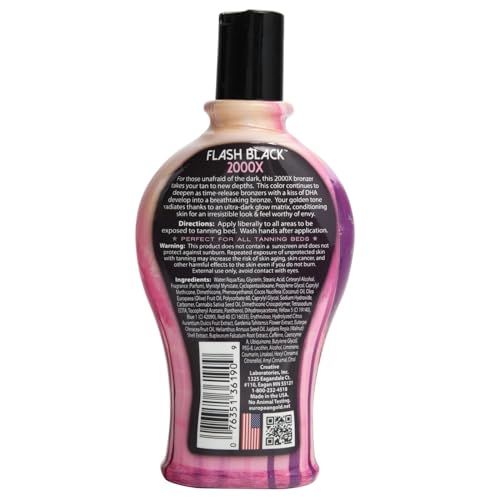 European Gold Flash Black 2000X Indoor Tanning Lotion with Advanced Time-Release DHA Bronzers, Skin Conditioning Complex, and Ultra-Dark Color Enhancers ? 12 oz Bottle