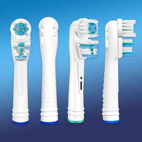 Dual Clean Replacement Brush Heads Compatible with Oral B Pro 1000,Vitality & Most Electric Toothbrush Models - 4 Count