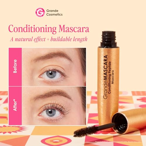 GrandeMASCARA Buildable Lengthening Volumizing Mascara - Clump-Free, Long-Lasting Black