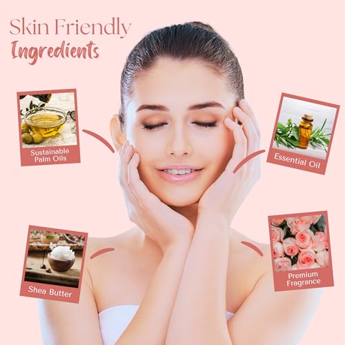 Wavertree & London English Rose Scented Natural Soap Bars for Women & Men (2 x 7oz) ? Moisturizing Triple-Milled Soap Bars Enriched with Shea Butter ? Plant-Based Bath & Body Bar for All Skin Types