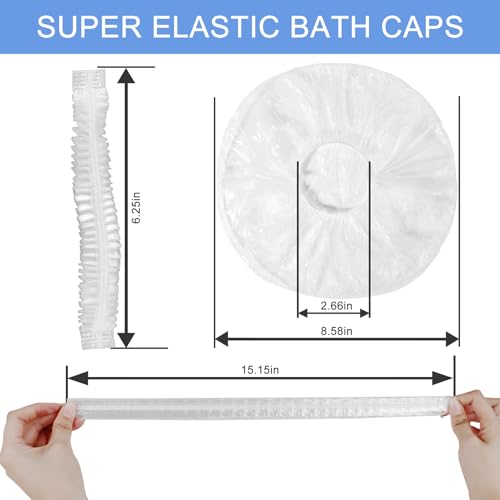 Ceizioes 150 Pack Disposable Waterproof Shower Caps Thickened Hair Bath Caps for Women Kids - Travel & Salon Use