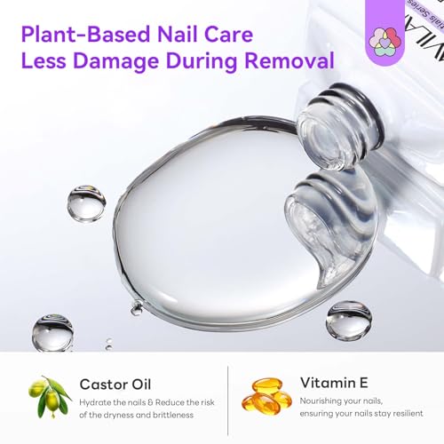 SAVILAND Dip Powder Remover Kit - Fast Nail Polish Removal with File (0.5 fl oz)