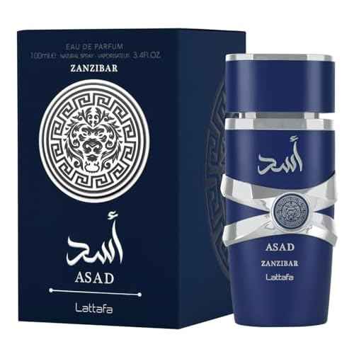 Lattafa Asad Zanzibar - Fresh, Spicy, Vanilla, Coconut - Eau de Parfum Long-Lasting Fragrance for Men, 3.40 Ounce / 100 ml