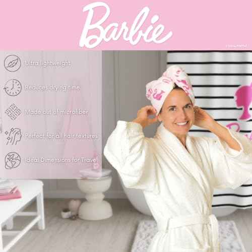 Franco Barbie 2-Pack Microfiber Hair Towel Wrap Turban for Bath/Beauty/Travel for Straight, Wavy & Curly Hair (Officially Licensed Product)