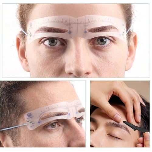 Men's Eyebrow Grooming Kit - 12 Stencils & 6 Tools