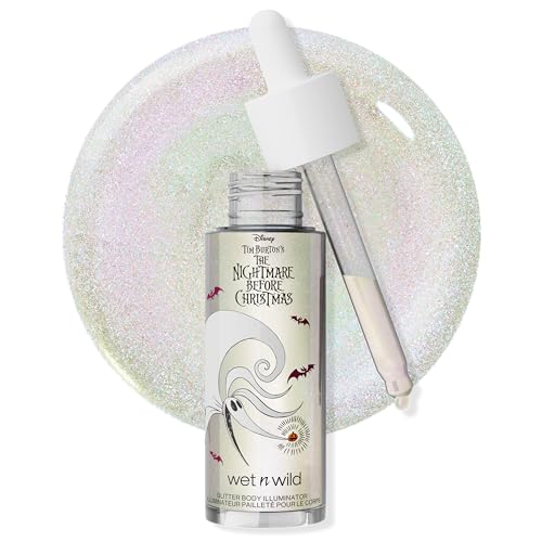 wet n wild Nightmare Before Christmas Glitter Body Illuminator, Water-Based Shimmer Glow with Vitamin E & Fruit Extracts ? Light The Way