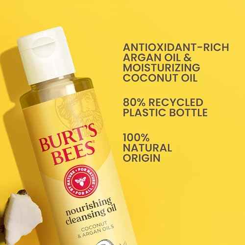 Burt's Bees Nourishing Cleansing Oil With Coconut and Argan Oils, Cleansing Face Oil for Normal to Dry Skin, College Back to School Dorm Essentials, Natural Origin Skin Care, 6 fl. oz. Bottle