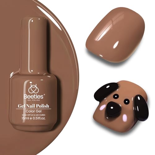 Beetles Brown Gel Polish Latte Haze - 15ML Dark Brown Nail Polish, Creme Variant