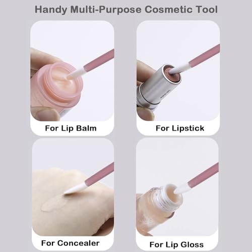Pink Disposable Lip Applicators Set - 100 Pcs Lip Gloss & Lipstick Wands