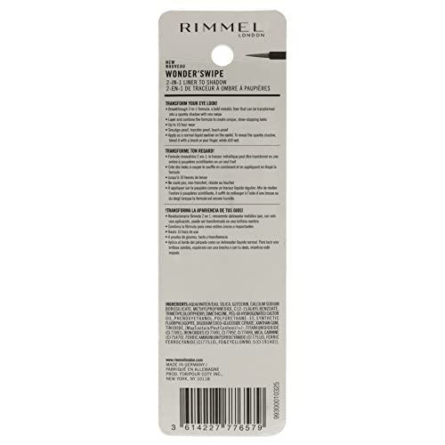 Rimmel London Wonder Swipe 2-in-1 Eyeliner & Shadow - 016 Out Out, 0.06 oz, Pack of 1