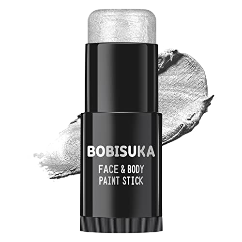 BOBISUKA Silver Face Paint Stick - Waterproof Metallic Makeup