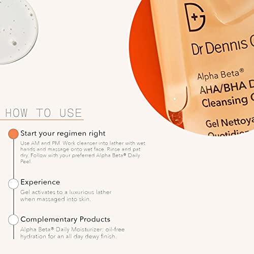 Dr Dennis Gross Alpha Beta¢ç AHA/BHA Daily Cleansing Gel, for Skin That is Dull, Congested and Uneven Tone & Texture (7.5 Fl Oz)