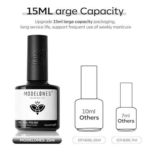 modelones Jelly Nude Black Gel Nail Polish 15 ML 1 Pcs Sheer Neutral Translucent Black Gel Polish Soak Off U V LED Nail Lamp Glassy Jelly Long Nails DIY Home for Women