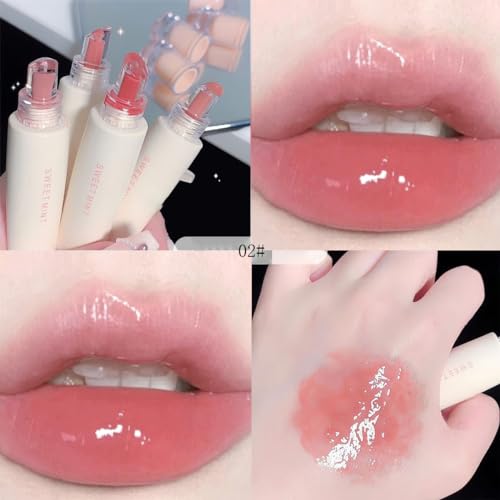 4-Color Jelly Lip Gloss Set - Moisturizing & Plumping
